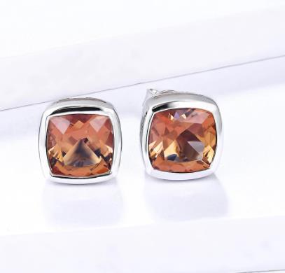 Anting-anting Kopi Square Lovely 925 Sterling Silver Gold Plated Subang