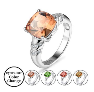 Perubahan Warna Zultanite Cincin Wanita Perak Zultanite Sterling Turki-S925 Barang Kemas