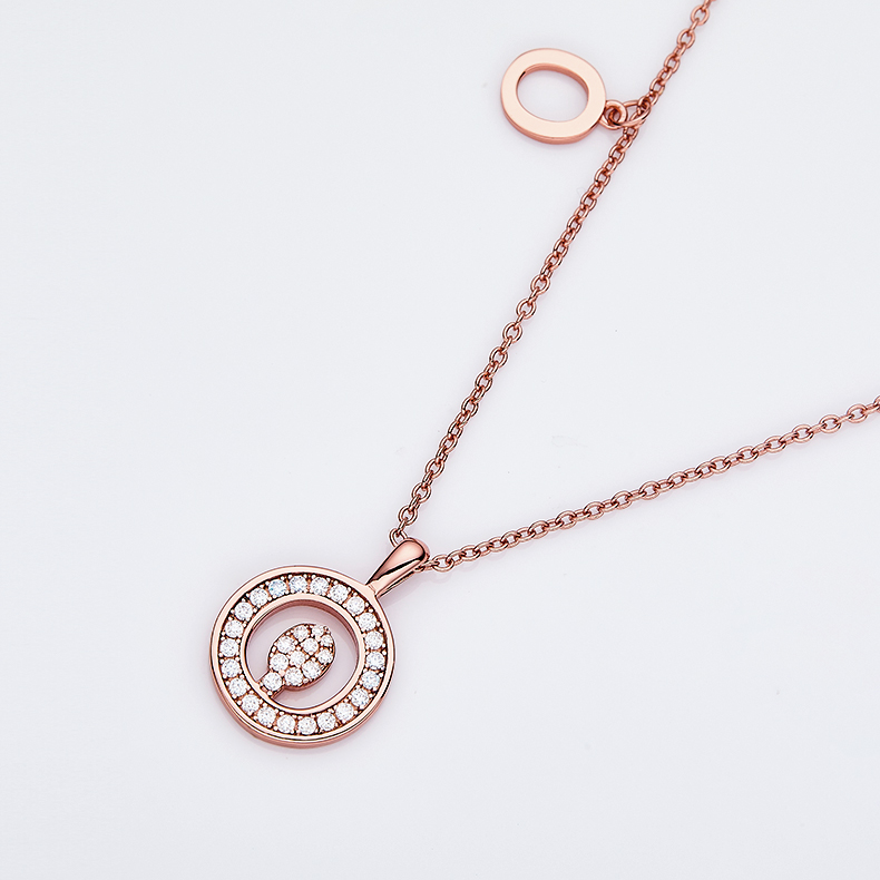 Siri abjad O Lovely Rose Gold Kalung