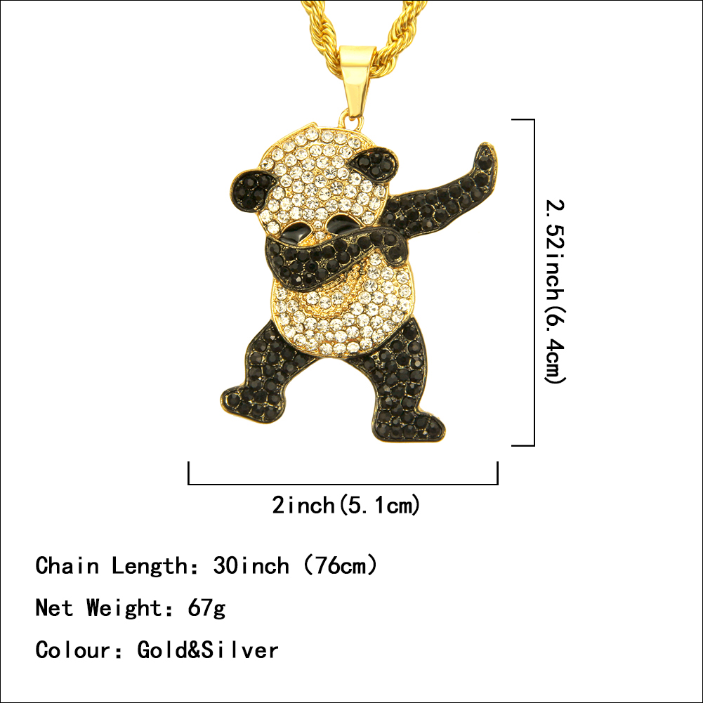 Loket Kalung Panda Rock Comel Hip Hop