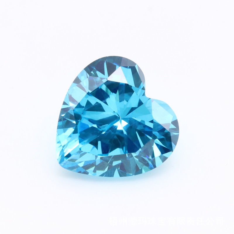 Kilang Borong 3A Blue Heart Cut Cubic Zirconia