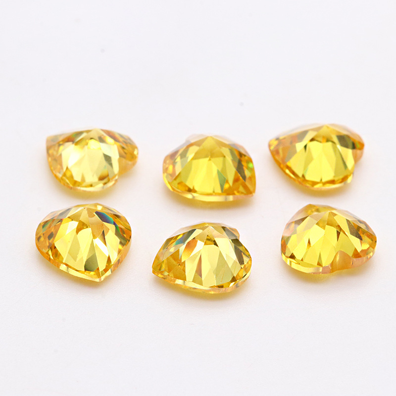 Jualan Terus Kilang 3A Berkualiti Tinggi 3EX Yellow Cubic Zirconia