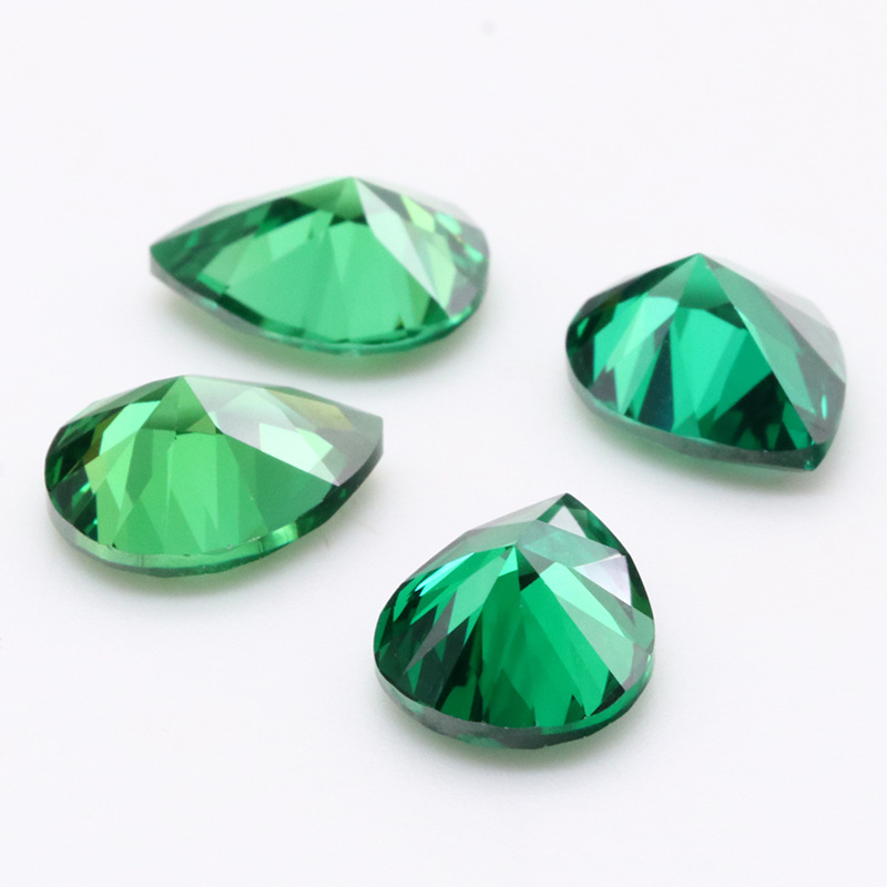 Berkualiti Tinggi 3A Green Pear Berbentuk VVS Cubic Zirconia